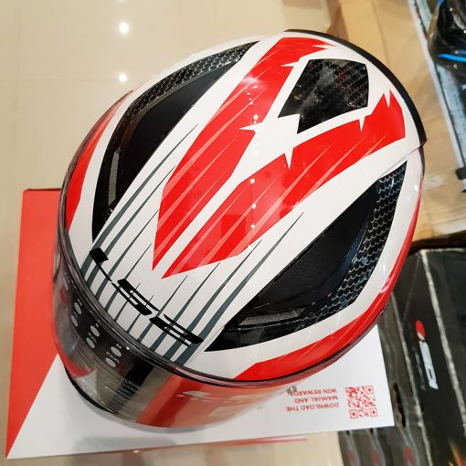 Helm LS2 FF353 Rapid Grid White Red