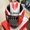 Helm LS2 FF353 Rapid Grid White Red