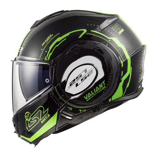 Helm LS2 FF399 Valiant Nucleus Black Glow Green