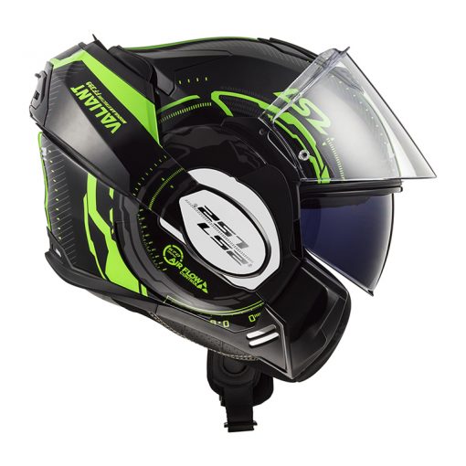 Helm LS2 FF399 Valiant Nucleus Black Glow Green