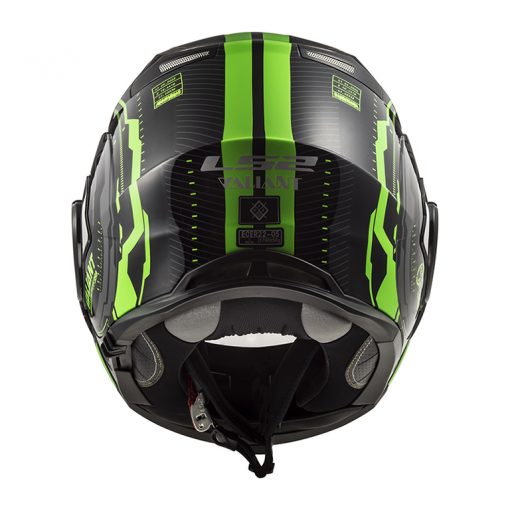 Helm LS2 FF399 Valiant Nucleus Black Glow Green