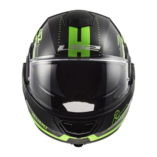 Helm LS2 FF399 Valiant Nucleus Black Glow Green