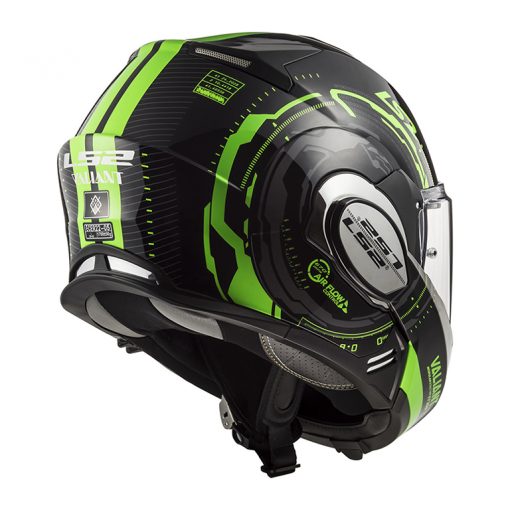 Helm LS2 FF399 Valiant Nucleus Black Glow Green